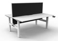 Rapidline Boost Crank Back to Back Workstation 1500 x 750mm with Screen Natural White / White Satin