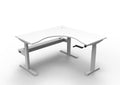 Rapidline Boost Crank Corner Workstation 1500 x 1500 x 750mm with Cable Tray Natural White / White Satin