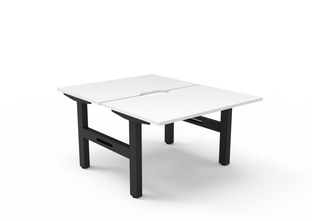 Rapidline Boost Static Back to Back Workstation 1200 x 750mm Natural White / Black Satin
