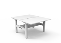 Rapidline Boost Static Back to Back Workstation 1200 x 750mm with Cable Tray Natural White / White Satin