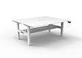 Rapidline Boost Crank Back to Back Workstation 1800 x 750mm with Cable Tray Natural White / White Satin