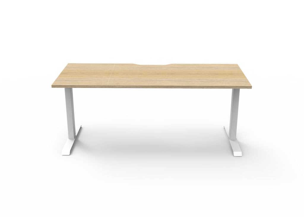 Rapidline Boost Static Single Sided Workstation 1800 x 750mm Natural Oak / White Satin