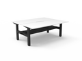 Rapidline Boost Static Back to Back Workstation 1800 x 750mm with Cable Tray Natural White / Black Satin