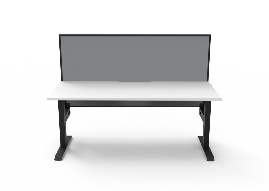 Rapidline Boost Static Single Sided Workstation 1200 x 750mm with Screen Natural White / Black Satin