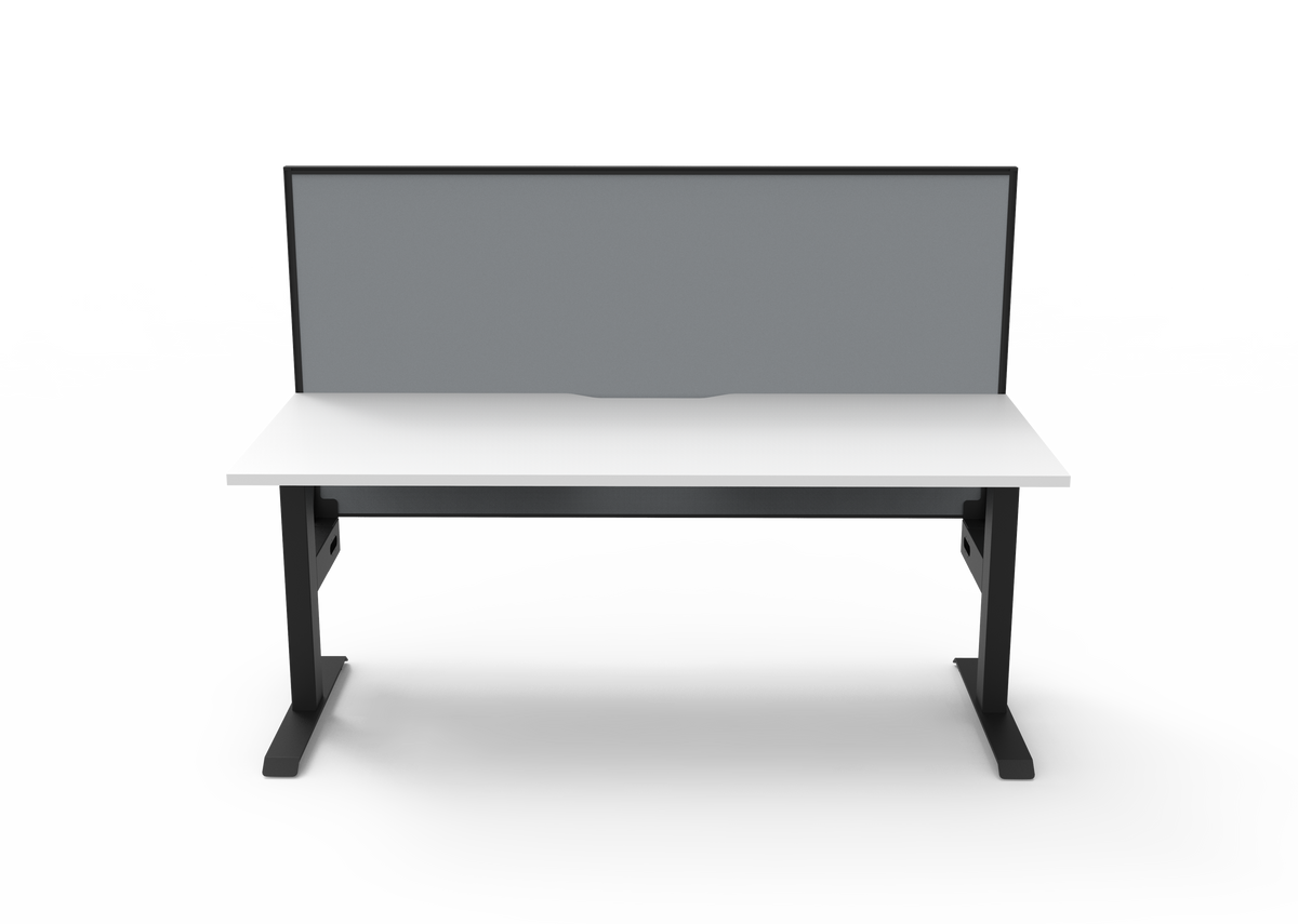 Rapidline Boost Static Single Sided Workstation 1200 x 750mm with Screen Natural White / Black Satin