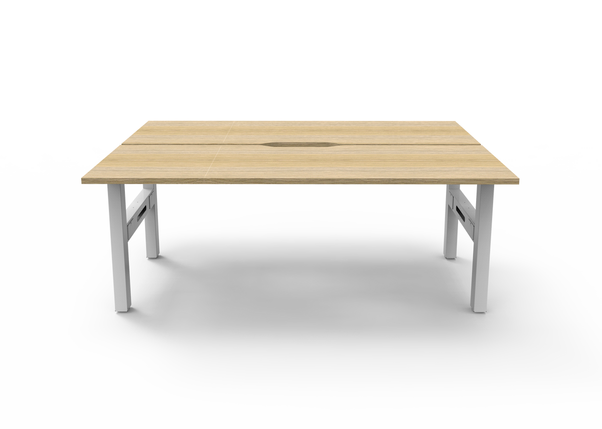 Rapidline Boost Static Back to Back Workstation 1800 x 750mm Natural Oak / White Satin