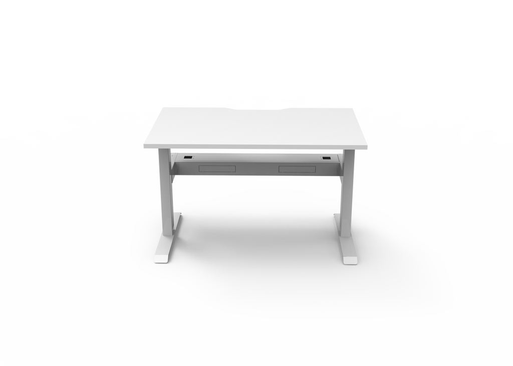 Rapidline Boost Static Single Sided Workstation 1200 x 750mm with Cable Tray Natural White / White Satin