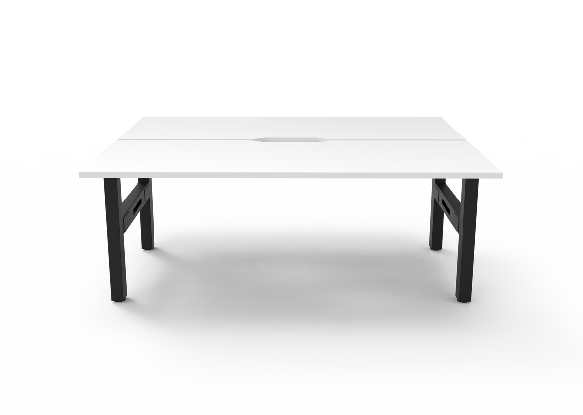 Rapidline Boost Static Back to Back Workstation 1500 x 750mm Natural White / Black Satin
