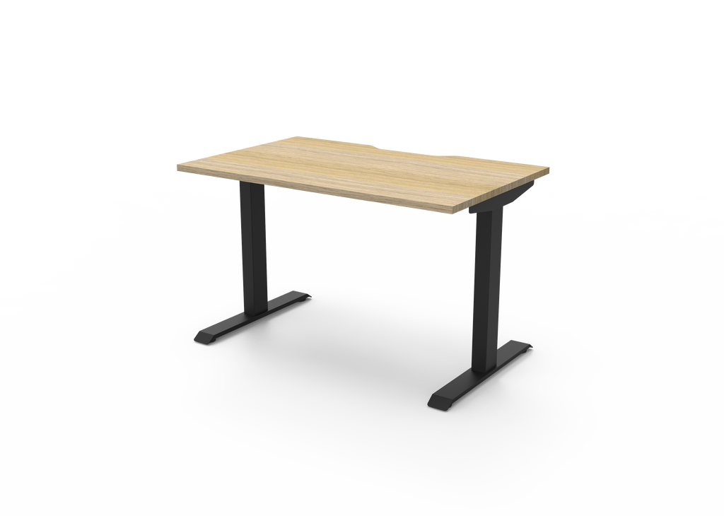 Rapidline Boost Static Single Sided Workstation 1200 x 750mm Natural Oak / Black Satin