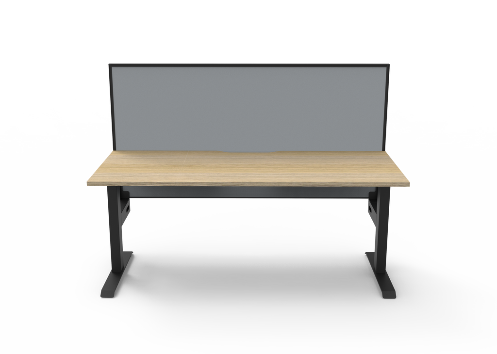 Rapidline Boost Static Single Sided Workstation 1800 x 750mm with Screen Natural Oak / Black Satin