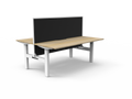 Rapidline Boost Static Back to Back Workstation 1500 x 750mm with Screen Natural Oak / White Satin
