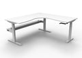 Rapidline Boost Crank Corner Workstation 1800 x 1800 x 750mm with Cable Tray Natural White / White Satin