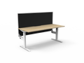 Rapidline Boost Static Single Sided Workstation 1200 x 750mm with Screen Natural Oak / White Satin