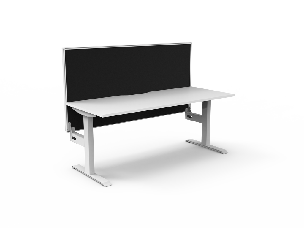 Rapidline Boost Static Single Sided Workstation 1200 x 750mm with Screen Natural White / White Satin
