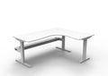 Rapidline Boost Static Corner Workstation 1800 x 1500 x 750mm with Cable Tray Natural White / White Satin