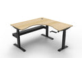 Rapidline Boost Crank Corner Workstation 1500 x 1500 x 750mm with Cable Tray Natural Oak / Black Satin