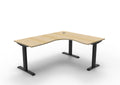 Rapidline Boost Static Corner Workstation 1800 x 1500 x 750mm Natural Oak / Black Satin