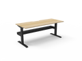 Rapidline Boost Static Single Sided Workstation 1500 x 750mm with Cable Tray Natural Oak / Black Satin