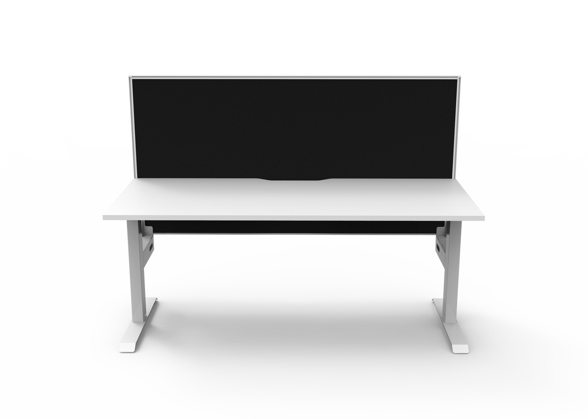 Rapidline Boost Static Single Sided Workstation 1500 x 750mm with Screen Natural White / White Satin