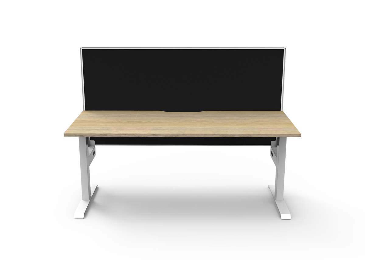 Rapidline Boost Static Single Sided Workstation 1500 x 750mm with Screen Natural Oak / White Satin