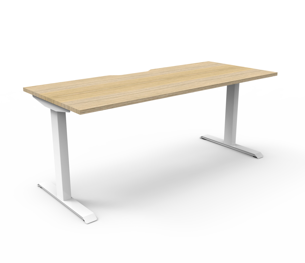 Rapidline Boost Static Single Sided Workstation 1500 x 750mm Natural Oak / White Satin