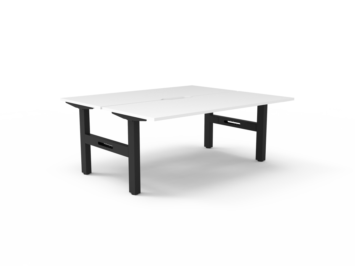 Rapidline Boost Static Back to Back Workstation 1800 x 750mm Natural White / Black Satin
