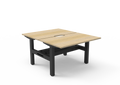 Rapidline Boost Static Back to Back Workstation 1200 x 750mm with Cable Tray Natural Oak / Black Satin