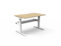 Rapidline Boost Static Single Sided Workstation 1200 x 750mm with Cable Tray Natural Oak / White Satin