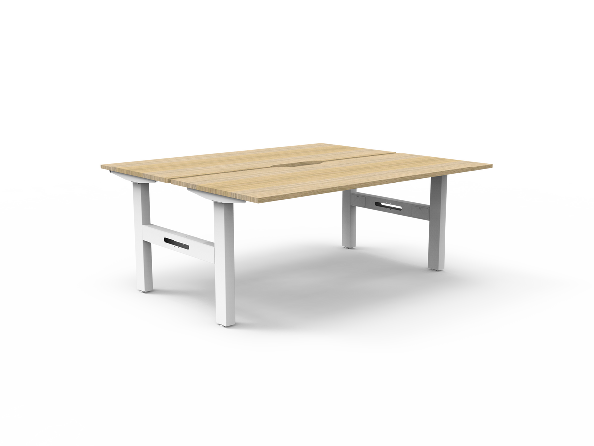 Rapidline Boost Static Back to Back Workstation 1800 x 750mm Natural Oak / White Satin