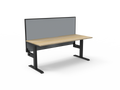 Rapidline Boost Static Single Sided Workstation 1200 x 750mm with Screen Natural Oak / Black Satin
