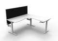 Rapidline Boost Crank Corner Workstation 1800 x 1800 x 750mm with Screen Natural White / White Satin