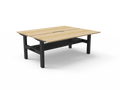 Rapidline Boost Static Back to Back Workstation 1500 x 750mm with Cable Tray Natural Oak / Black Satin