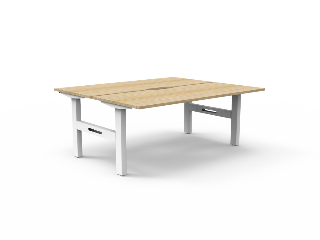 Rapidline Boost Static Back to Back Workstation 1500 x 750mm Natural Oak / White Satin