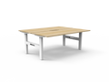 Rapidline Boost Static Back to Back Workstation 1500 x 750mm Natural Oak / White Satin