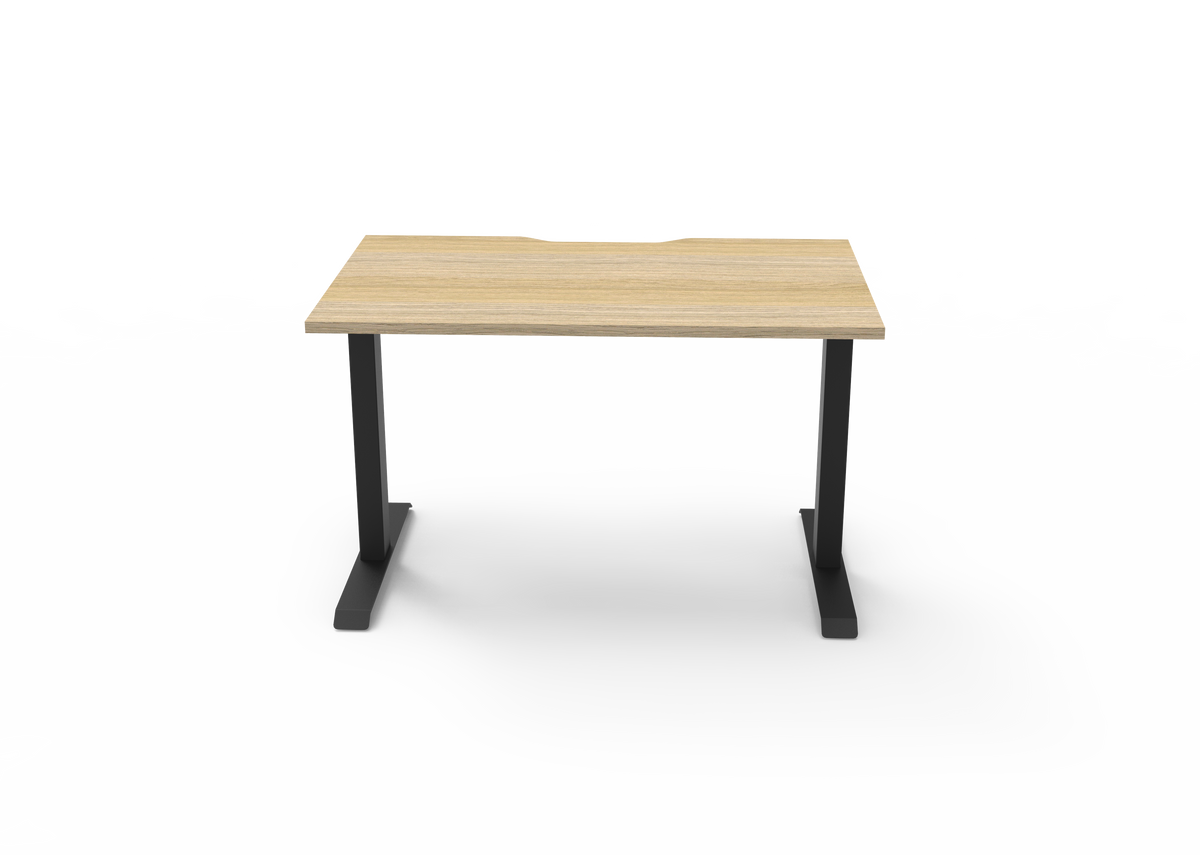 Rapidline Boost Static Single Sided Workstation 1200 x 750mm Natural Oak / Black Satin