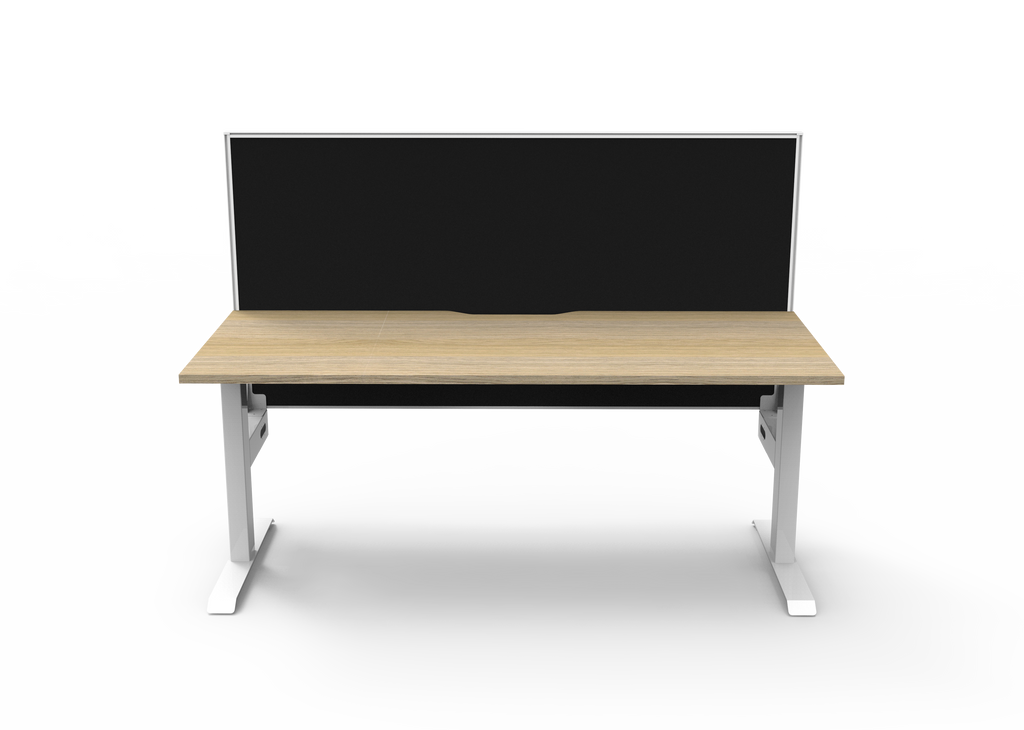 Rapidline Boost Static Single Sided Workstation 1200 x 750mm with Screen Natural Oak / White Satin
