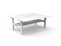 Rapidline Boost Static Back to Back Workstation 1500 x 750mm with Cable Tray Natural White / White Satin