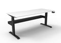 Rapidline Boost Crank Single Sided Workstation 1500 x 750mm with Cable Tray Natural White / Black Satin