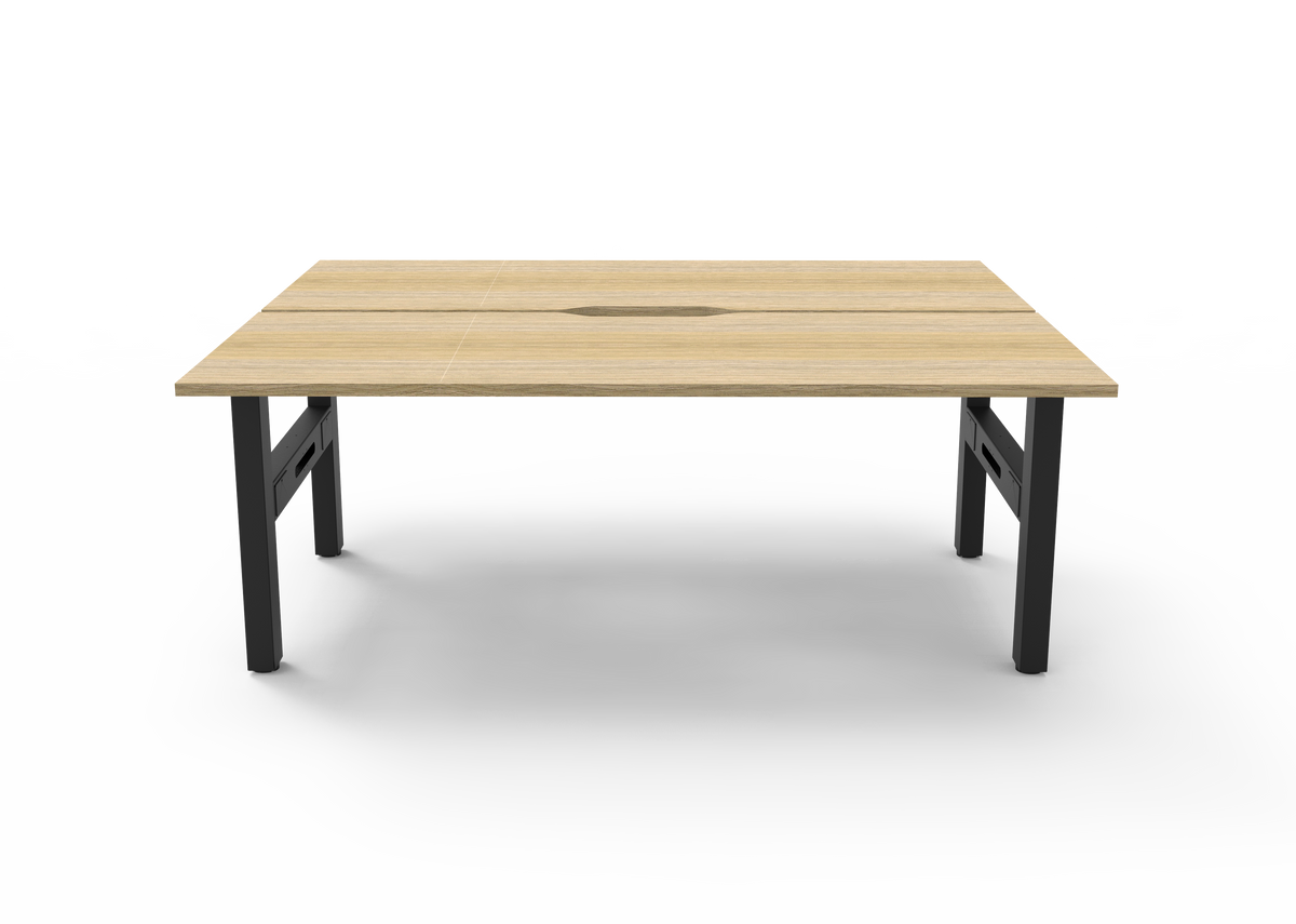 Rapidline Boost Static Back to Back Workstation 1500 x 750mm Natural Oak / Black Satin