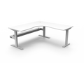 Rapidline Boost Static Corner Workstation 1800 x 1800 x 750mm with Cable Tray Natural White / White Satin