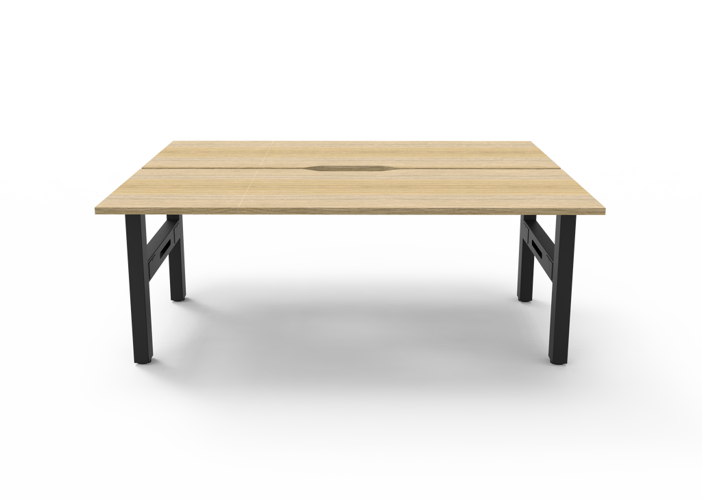 Rapidline Boost Static Back to Back Workstation 1800 x 750mm Natural Oak / Black Satin