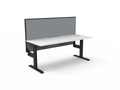 Rapidline Boost Static Single Sided Workstation 1800 x 750mm with Screen Natural White / Black Satin