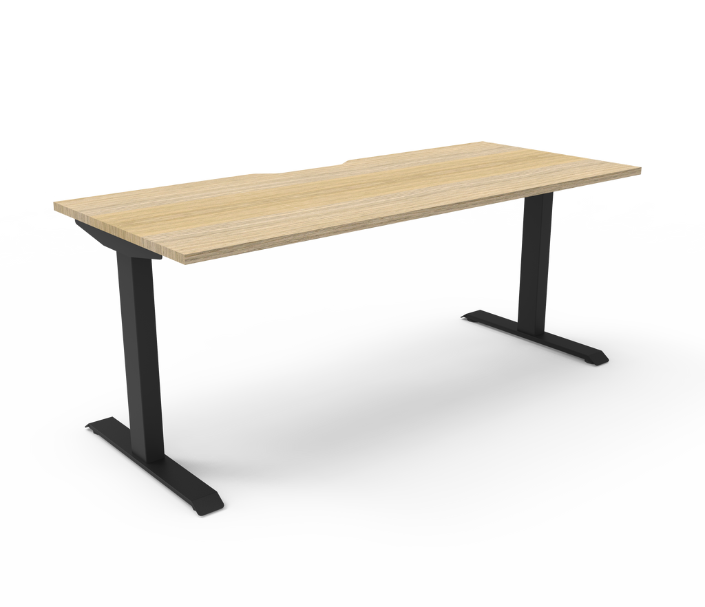Rapidline Boost Static Single Sided Workstation 1800 x 750mm Natural Oak / Black Satin