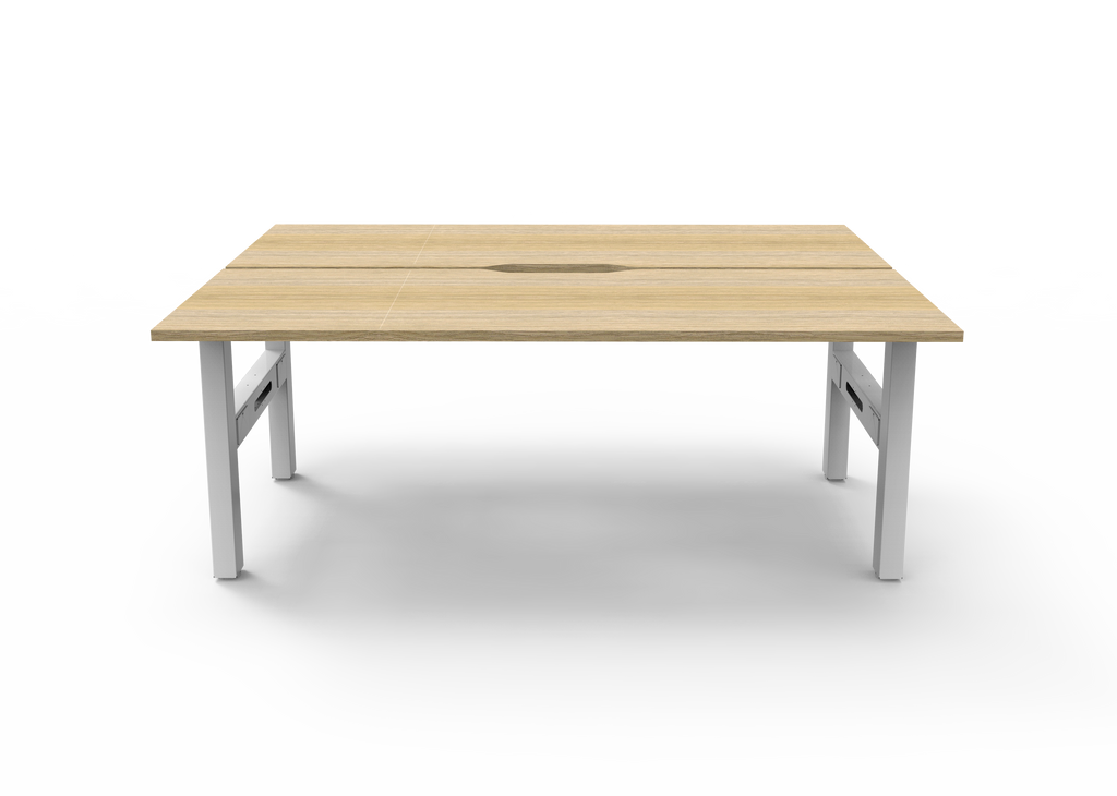 Rapidline Boost Static Back to Back Workstation 1500 x 750mm Natural Oak / White Satin