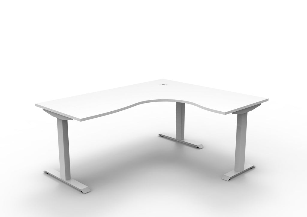 Rapidline Boost Static Corner Workstation 1800 x 1500 x 750mm Natural White / White Satin