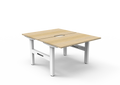 Rapidline Boost Static Back to Back Workstation 1200 x 750mm Natural Oak / White Satin