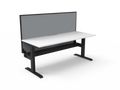 Rapidline Boost Static Single Sided Workstation 1500 x 750mm with Screen and Cable Tray Natural White / Black Satin