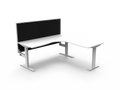Rapidline Boost Static Corner Workstation 1800 x 1800 x 750mm with Screen Natural White / White Satin