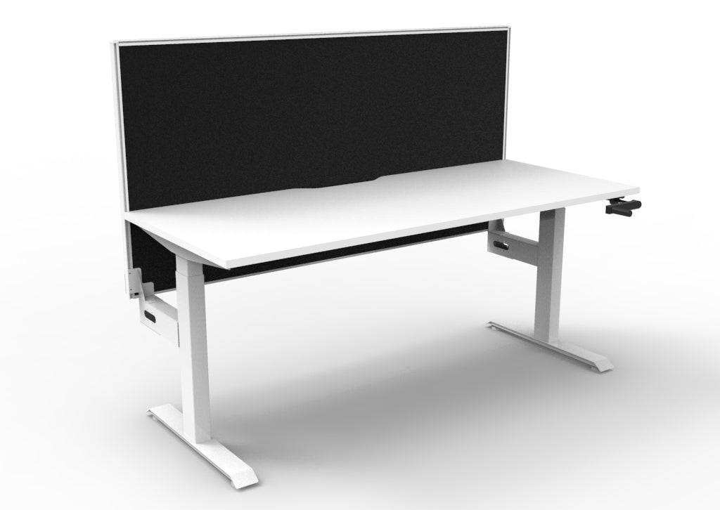 Rapidline Boost Crank Single Sided Workstation 1800 x 750mm with Screen Natural White / White Satin