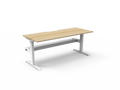Rapidline Boost Static Single Sided Workstation 1800 x 750mm with Cable Tray Natural Oak / White Satin